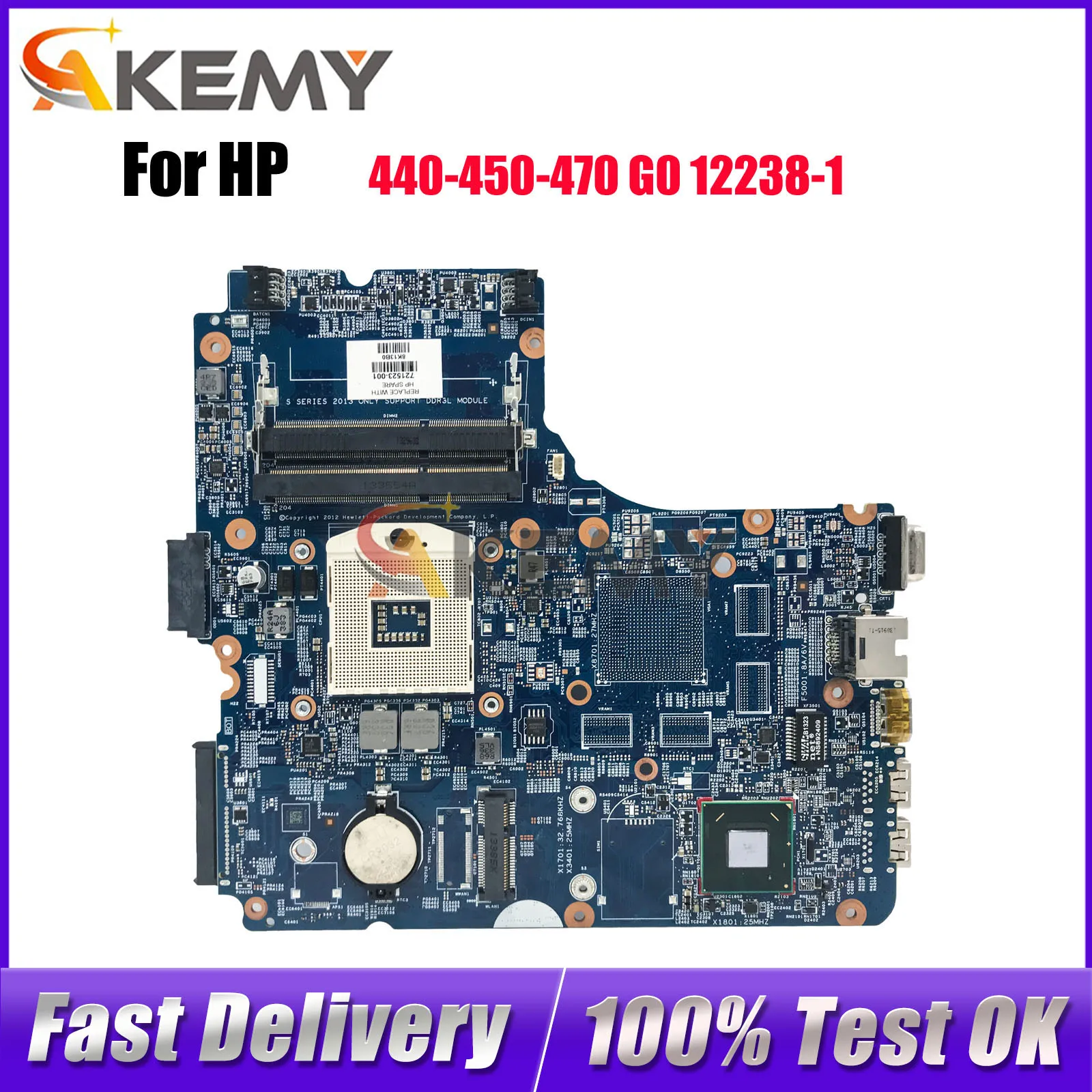 

721525-501 721525-001 для ноутбука HP ProBook 440 450 470 G0, материнская плата 12238-1 с HM76 DDR3L, 100% полностью протестирована