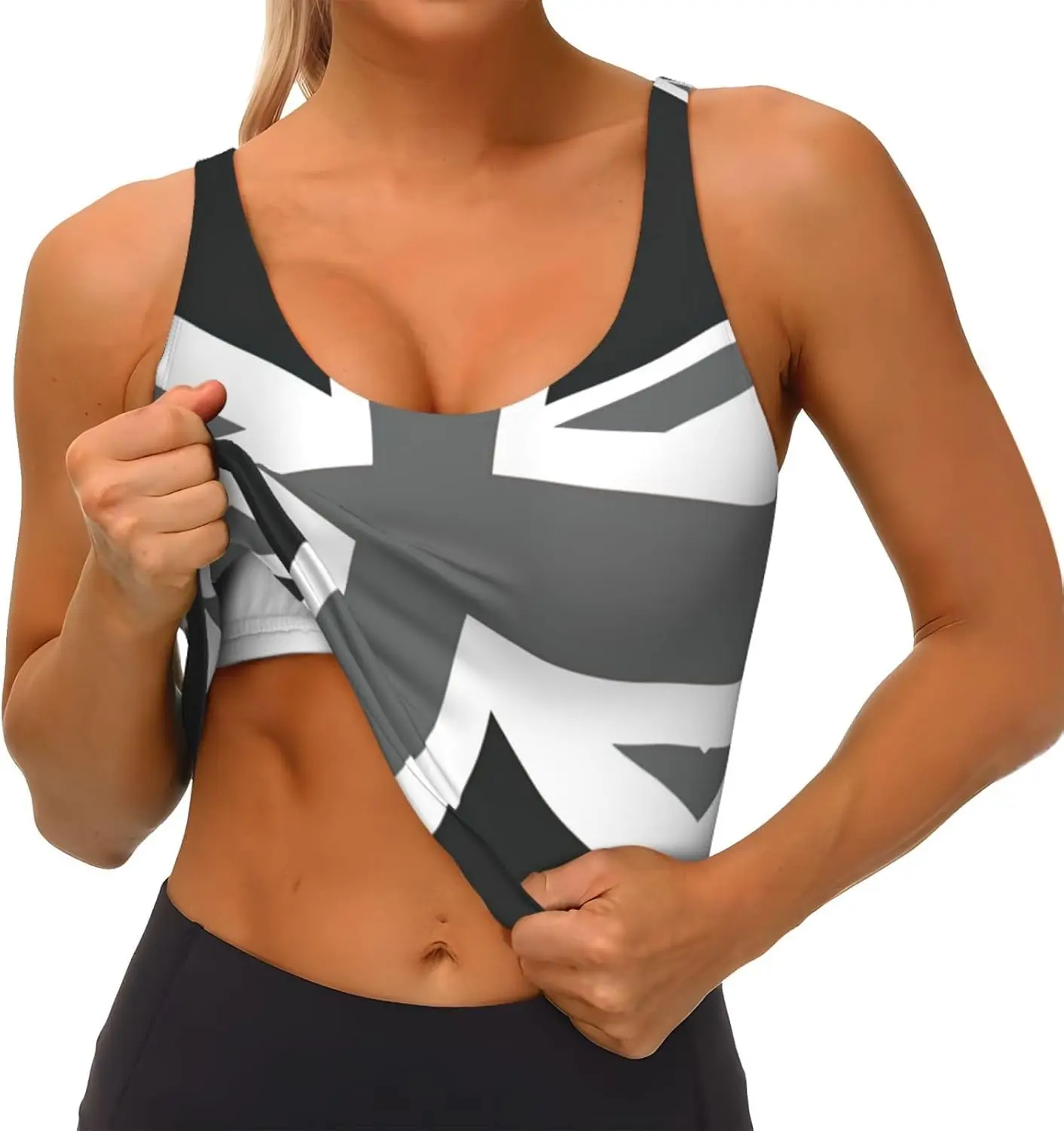 Bandeira nacional do reino unido impressão inverno moda feminina colete esportivo yoga treino colete para mulher leve verão