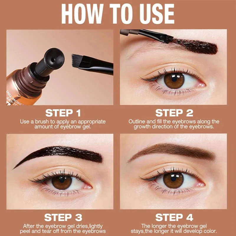 Lápiz de cejas desgarro, crema de Gel de tatuaje de cejas duradera semipermanente, resistente al agua, lápiz de cejas que se decolora, maquillaje coreano
