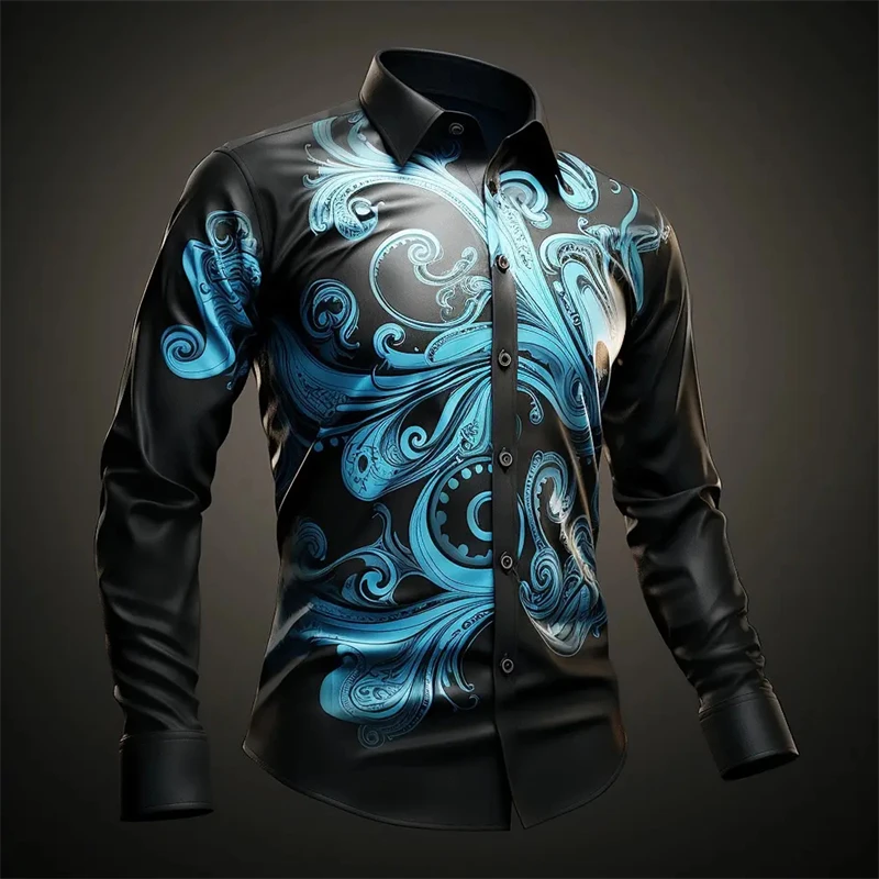 New Shirts For Men 3d Butterfly Printed High-Quality Long Sleeved Shirts Street Harajuku Sportswear Autumn Casual Tops Clothes