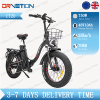 DRVETION CT20 Peak 1000W Electric City Bike for Adults 20“ Fat Tires Electric Bicycle 48V 10AH Foldable E-bike All-terrain