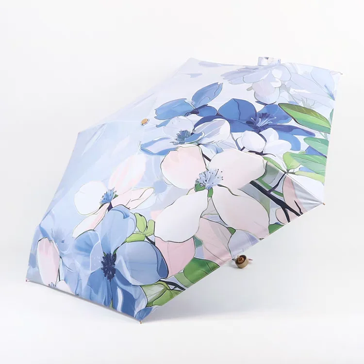 

Ультралегкий двусторонний зонт-шляпа с цветочным узором, портативный, пятислойный, Anghai S, новинка, защита от солнца и жары