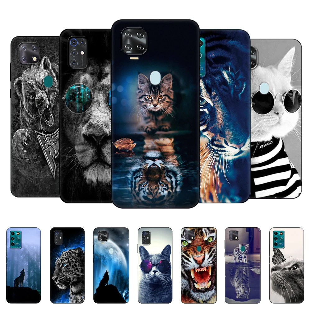 For ZTE Blade V2020 Smart Vita Case For ZTE Blade V30 Vita Case For Blade V2022 Case V 2020 black tpu case lion tiger wolf cat