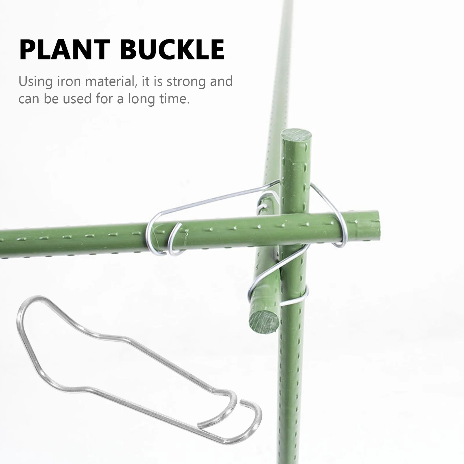 25pcs Plant Cages Steel Connecting Buckles Climbing Pipe Support Fixing Clamp Garden Greenhouse Adjustable Steel Stakes Splice