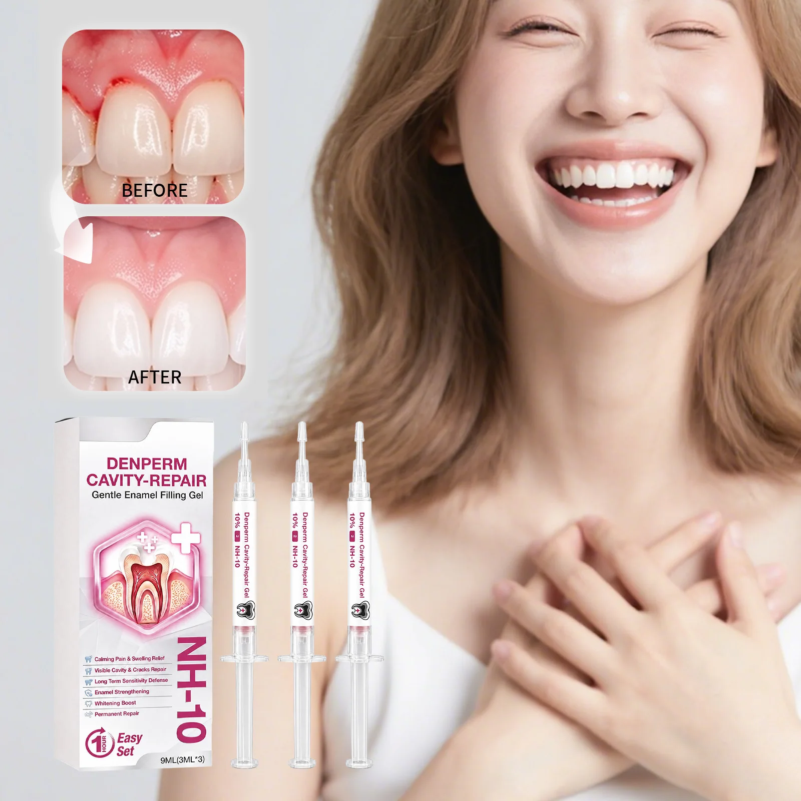 Rapid Repair Allergy Dental Caries Tooth Gel Cleaning Relieve Tooth Damage Serum Gums Gel Effectively Relieve Cavity-Repair Gel