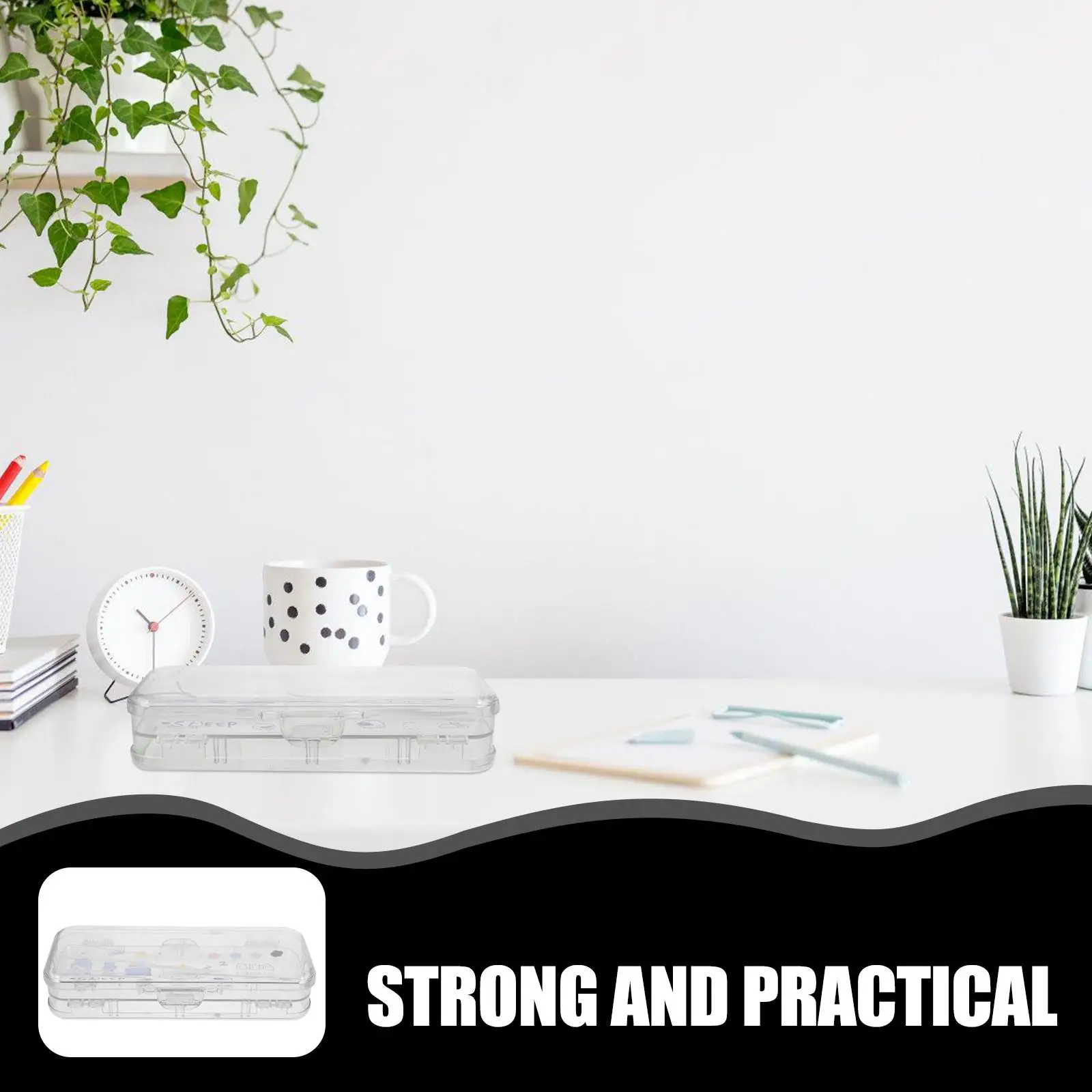 Clear Plastic Pencil Case Plastic Box Transparent Stationery Container Large Capacity Storage Case for Students