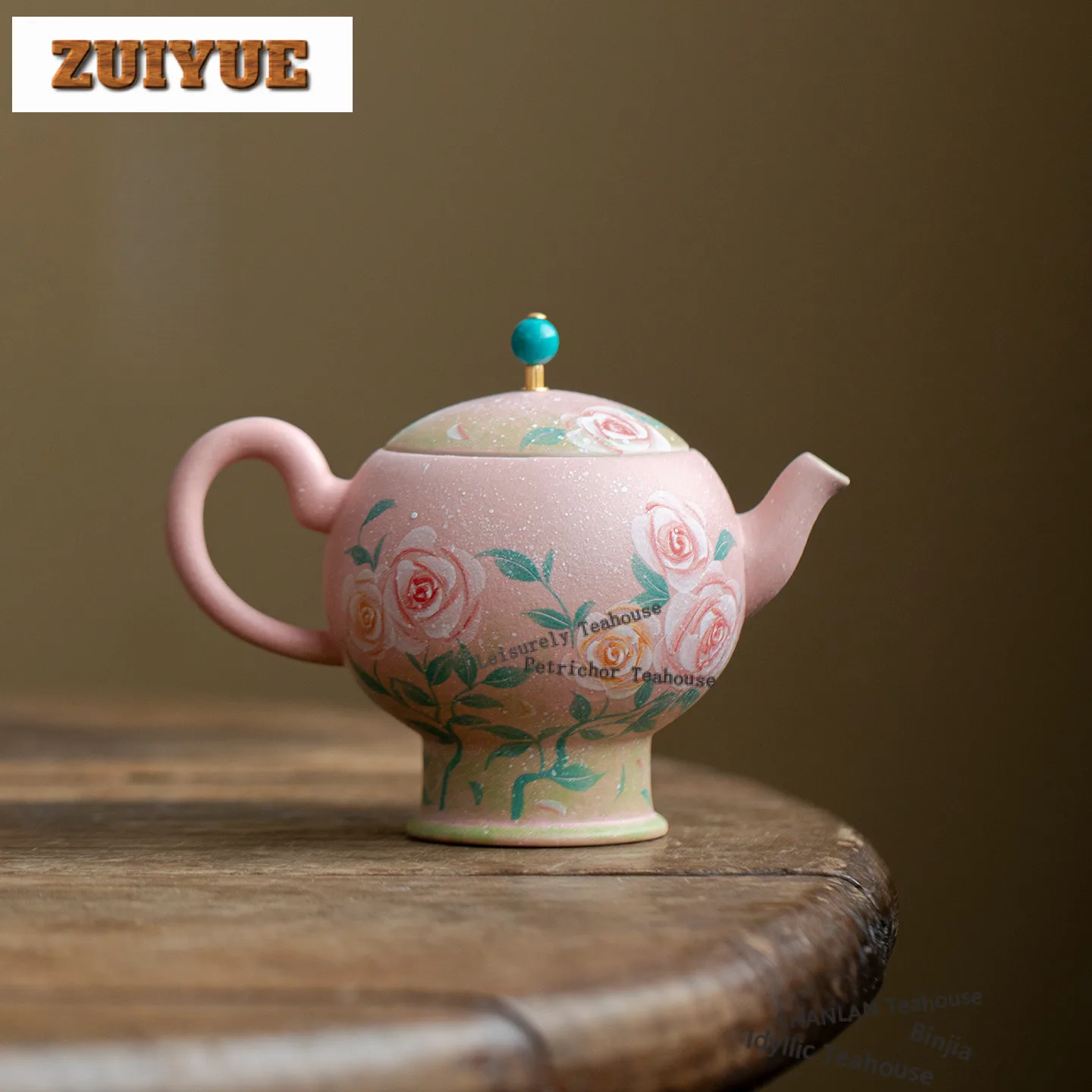 150ml Hand-painted Rose Teapot Creative Tea Infuser Pot Household Tea Maker Kettle With Filter Cha Accessories Ornaments Craft