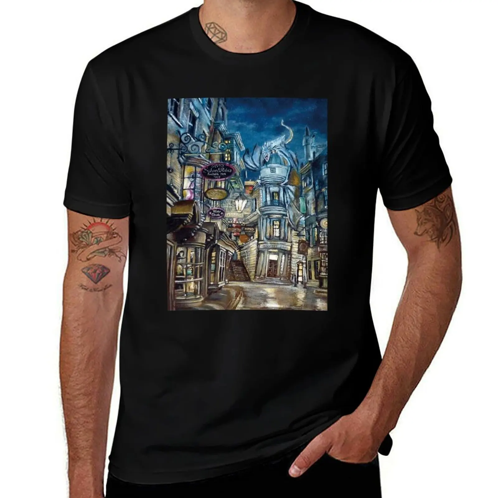 

magical alley potter T-Shirt anime shirt boys animal print quick-drying Men's t shirts