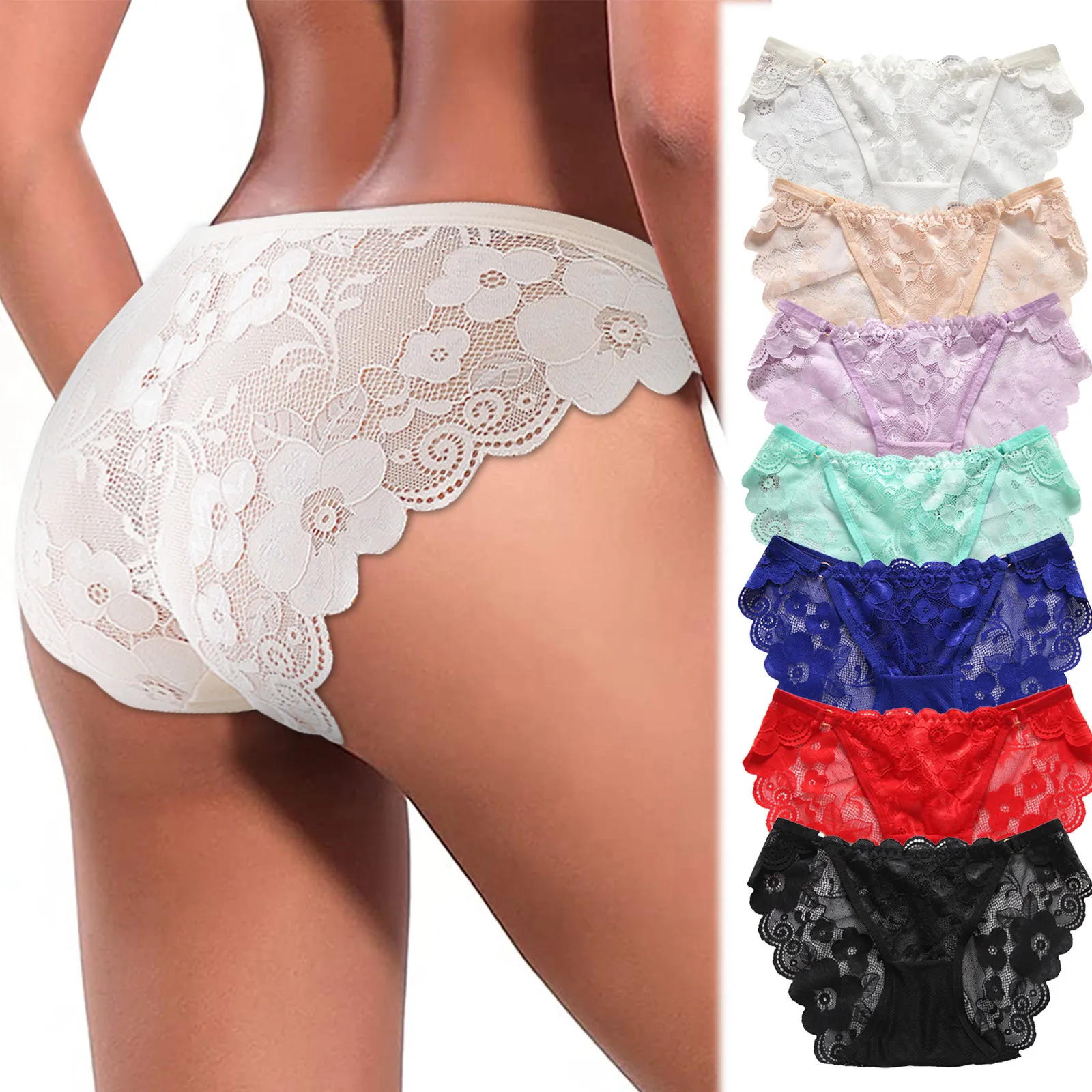 

Womens Lace Low Waist Panties Womens Slim Fit Lace Panties Sexy Silk Thong plus Size Candy Underwear for Women Undies for Women