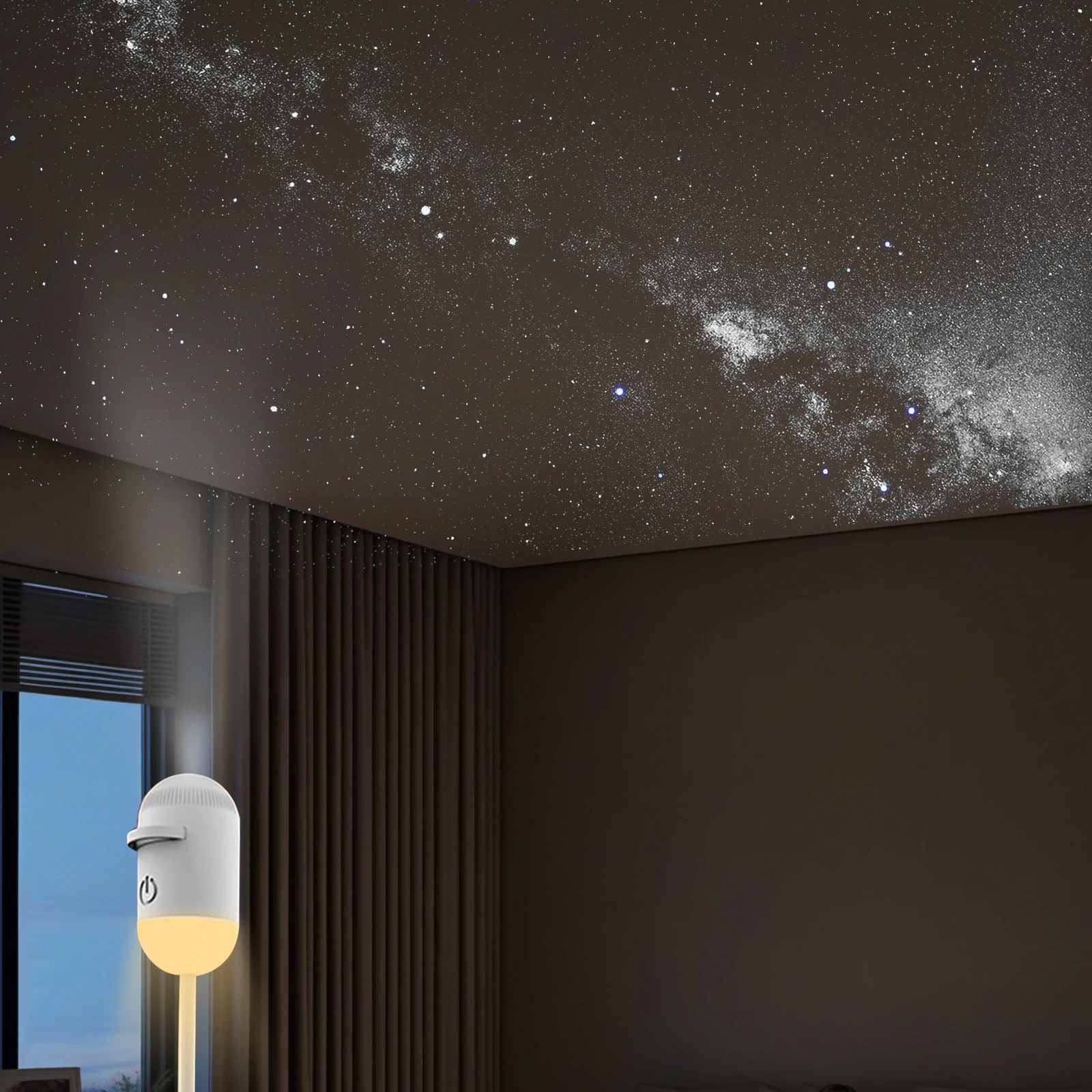 Mini Projetor de Estrelas Galáxia, Luz Noturna, Lâmpada Ambiente Céu Estrelado, Projetor USB para Carro, Luz de Atmosfera para Quarto, Sono e Decoraçã