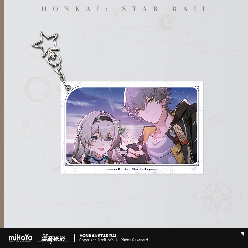 Game Honkai Star Rail Keychains MiHoYo Official Summer Firefly Promise Trailblazer Acrylic Group Photo Card Pendant Doujin Gifts