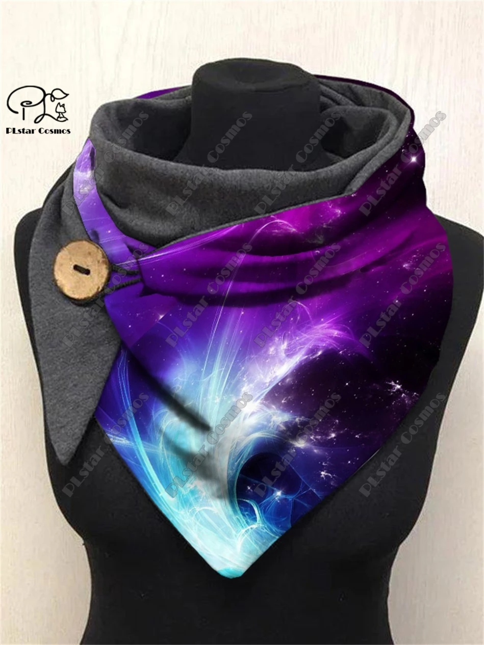 3D printing color starry sky cloud pattern warm shawl scarf spring and winter small triangle scarf female casual  1