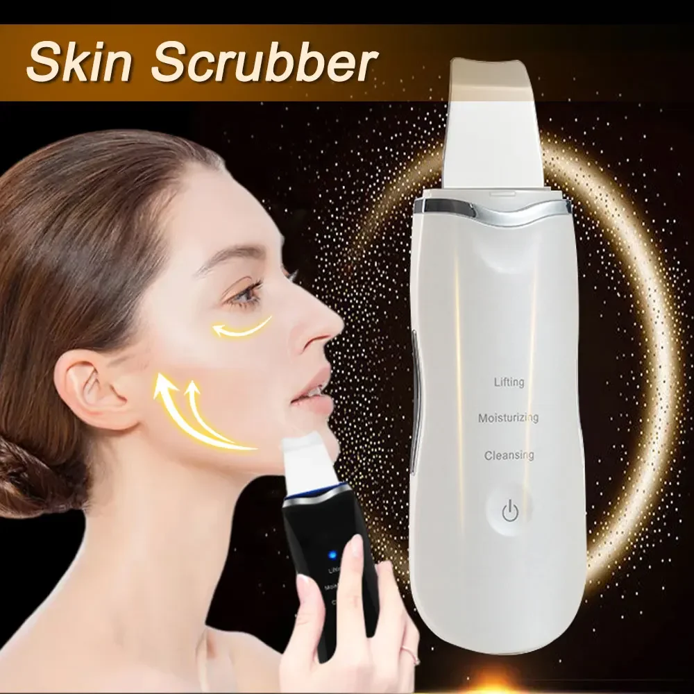 Ultrasonic Skin Scraper Pore Deep Face Cleaning Remover Blackheads Skin Care Spatula Shovel Cleanser with Vibration Massage