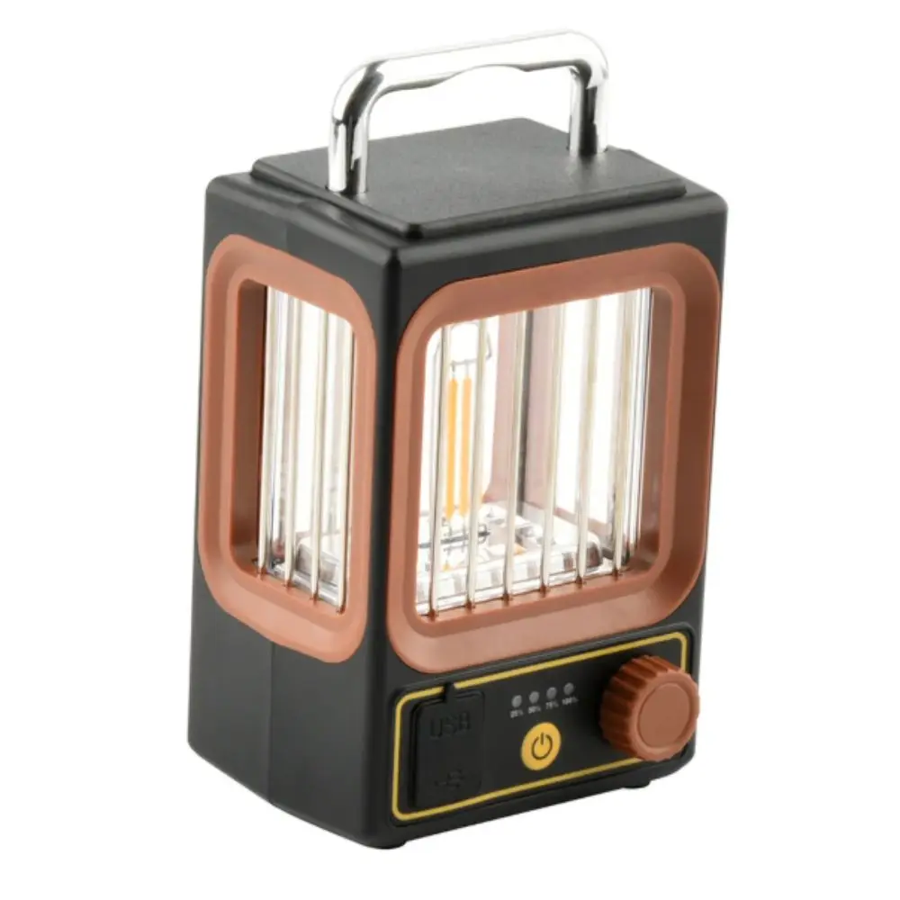 Stepless Dimming Solar Garden Lamp Rechargeable Battery Waterproof Design Camping Lamp Handheld Operation Convenient Charging