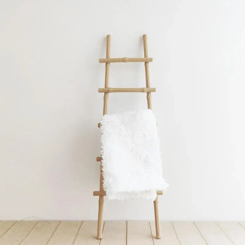 [J] 1 Piece Dollhouse 1:12 Scale Simulated Bamboo Ladder Model Micro Landscape Small Ornament DIY Home Decoration