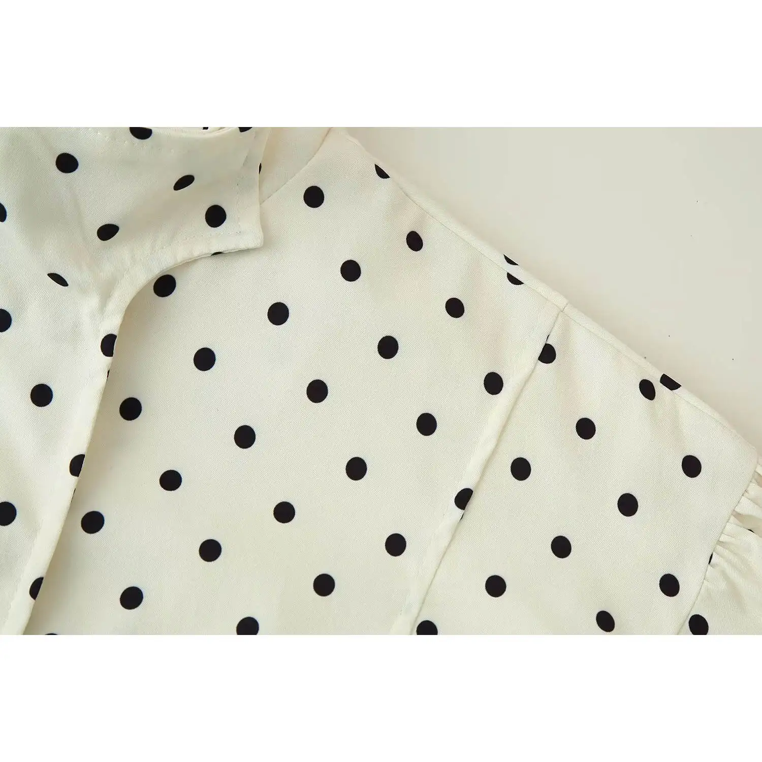 

Topenomi Polka Dot Print Long Sleeve Jackets Women Autumn Winter Stand Collar Loose Zipper Short Coats Casual Versatile Y2k Tops