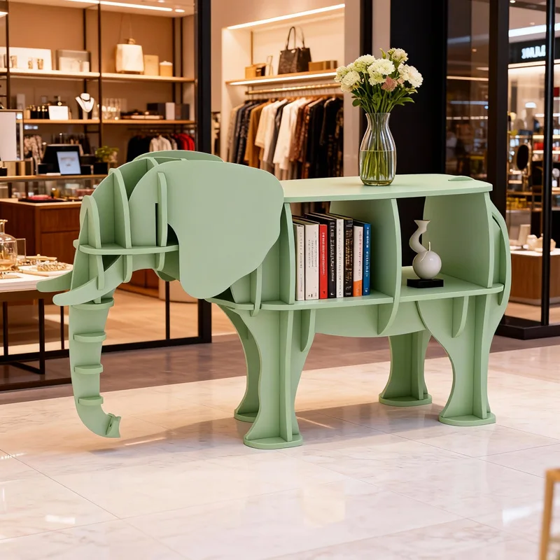 Creative elephant shape bookshelf Floor-to-ceiling children's picture book storage rack Living room study shelf Office