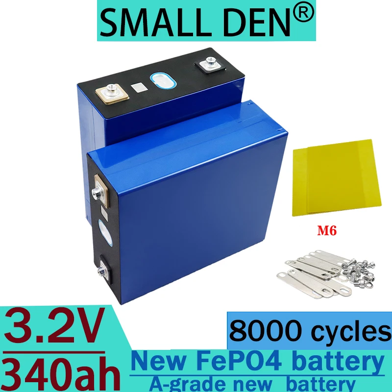 3.2V 340AH Lifepo4 Battery Grade A Lithium Iron Phosphate Battery DIY 12V24V Rechargeable Swimming Boat Battery Electric Vehicle