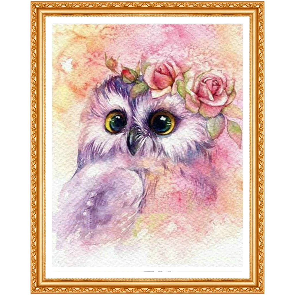 Diamond Painting Owl Full Square Diamond Embroidery Cartoon Pictures Of Round Dill Rhinestones Diamond  Home Decoration Art