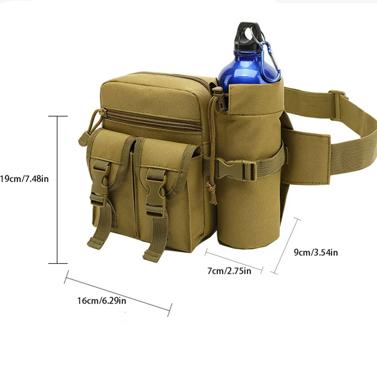Outdoor sports running Fanny pack Luya tactical kettle Fanny pack function waterproof mobile phone bag mountaineering riding mal