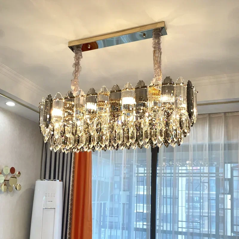 Post Modern Luxury Crystal Chandelier Creative Living Room Column Kitchen Dining Room Large Chandelier Home Decor Led Lights