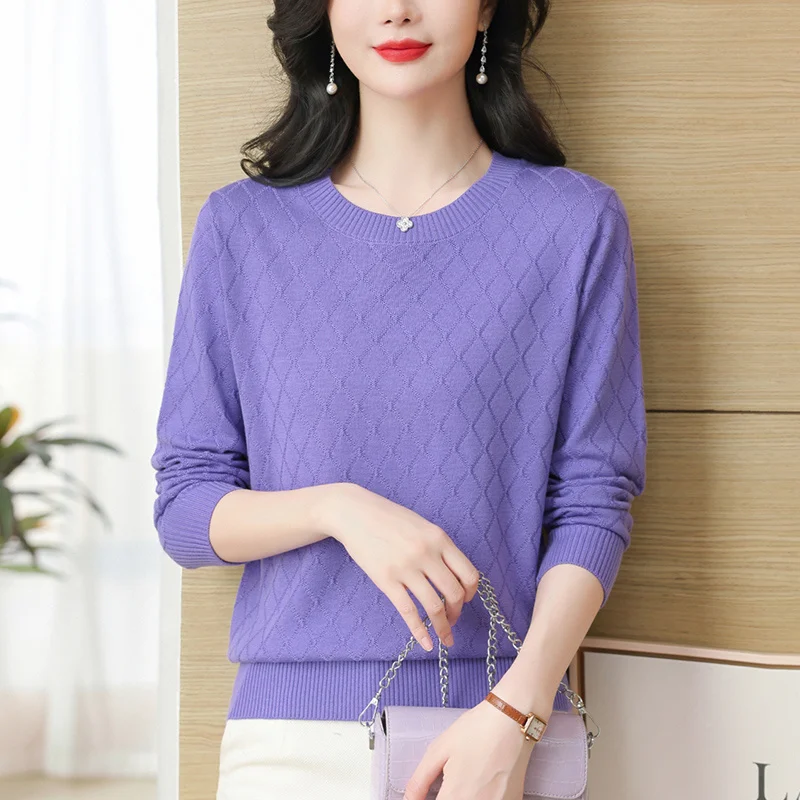 قوانغتشو ثلاثة عشر صفًا سترة نسائية محبوكة غير غامضة الراقية Faion طويلة Sve مستديرة Ne طول منتظم شتاء 2025