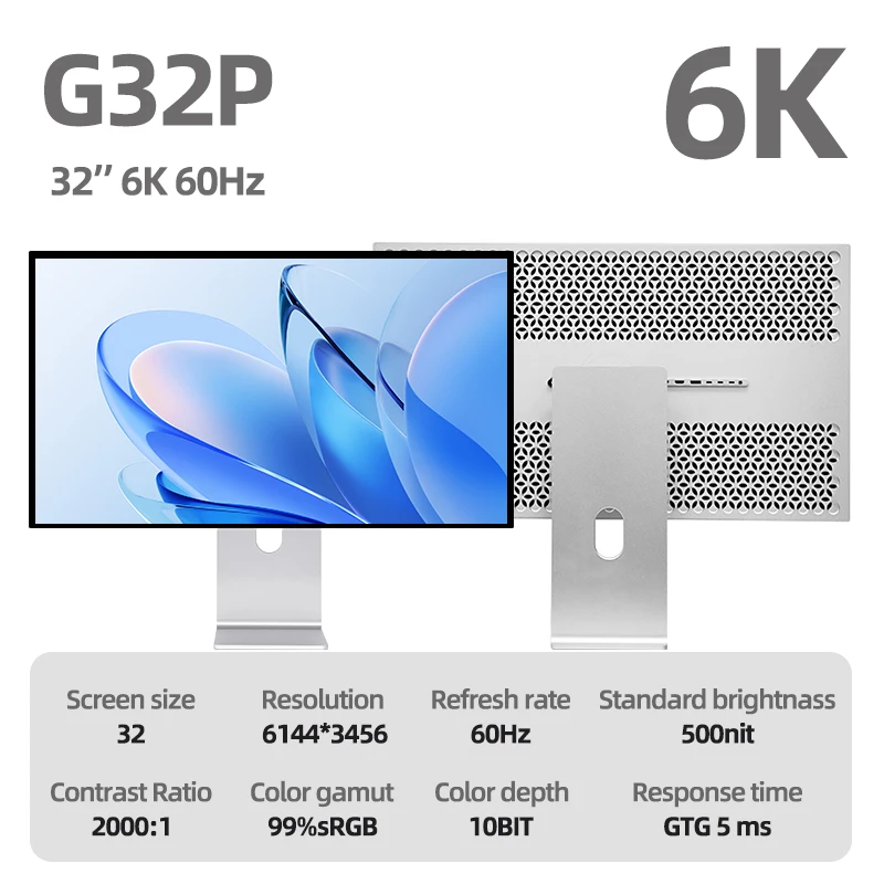 

KUYCON G32P 32 Inch 6K 60Hz Office Monitor Retina Display For Photography Design Vertical Screen Monitor Without Stand