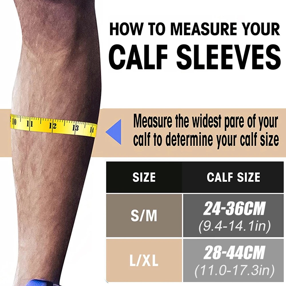 1Pair Calf Compression Sleeve for Men Women, Footless Compression Socks Support Runners Leg Sleeve Shin Splints Pain Relief