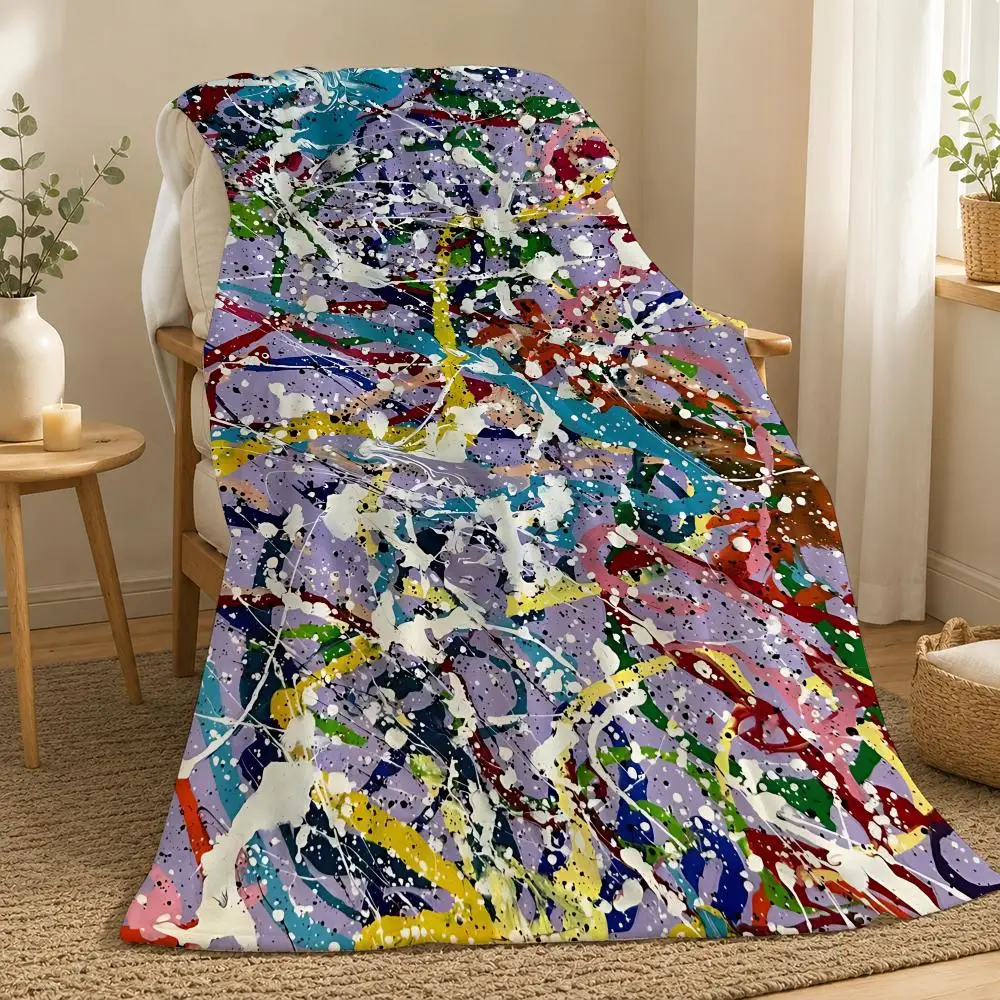 Jackson Pollock Artist Throw  flannel blanket, suitable for sofas, beds, offices,  exquisite gift blankets