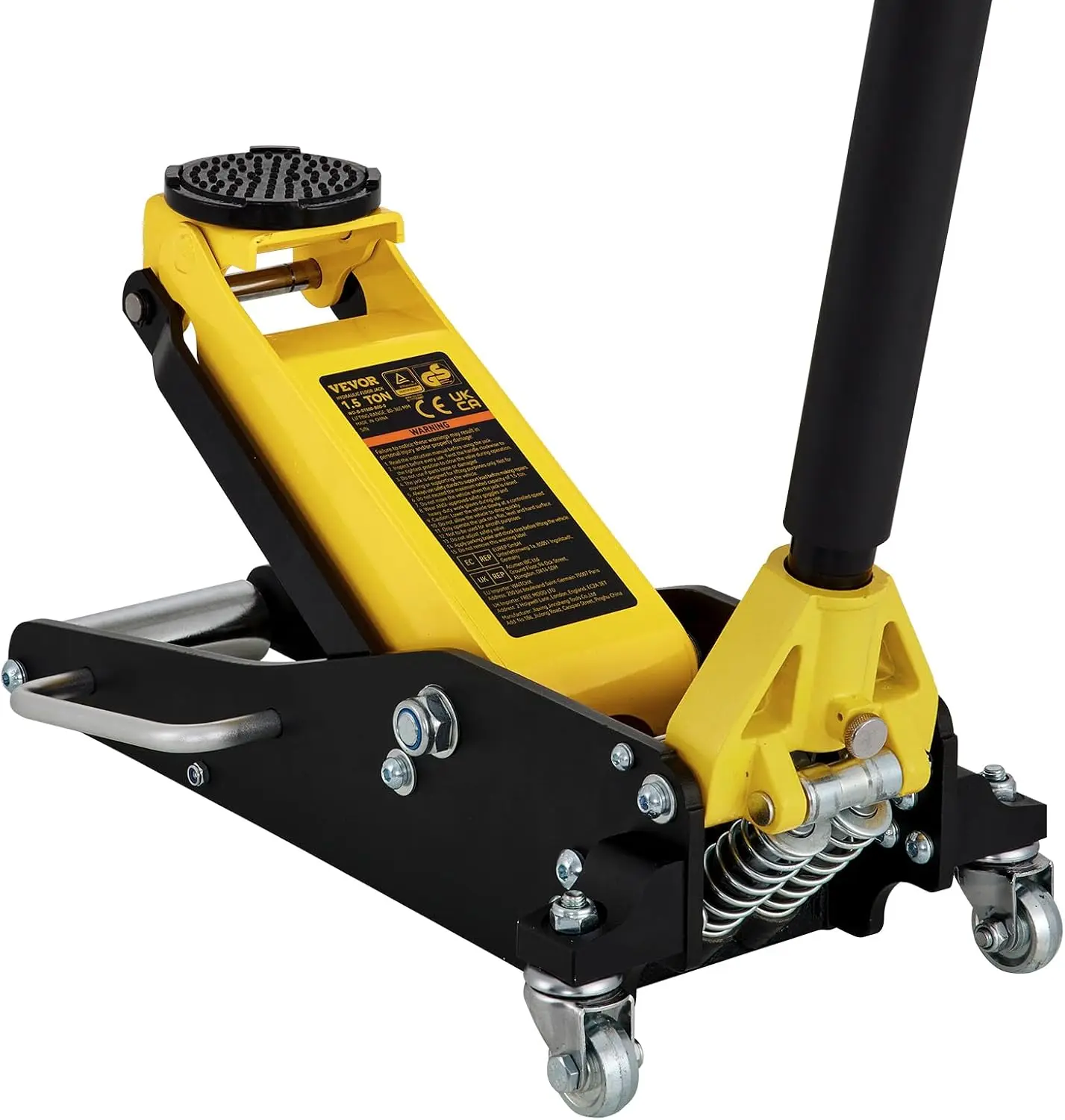 Low Profile Floor Jack 1.5 Ton (3300 LBS), Aluminum and Steel Race Ground Elevator with Dual Pistons Quick Lift Pump Auto Repair