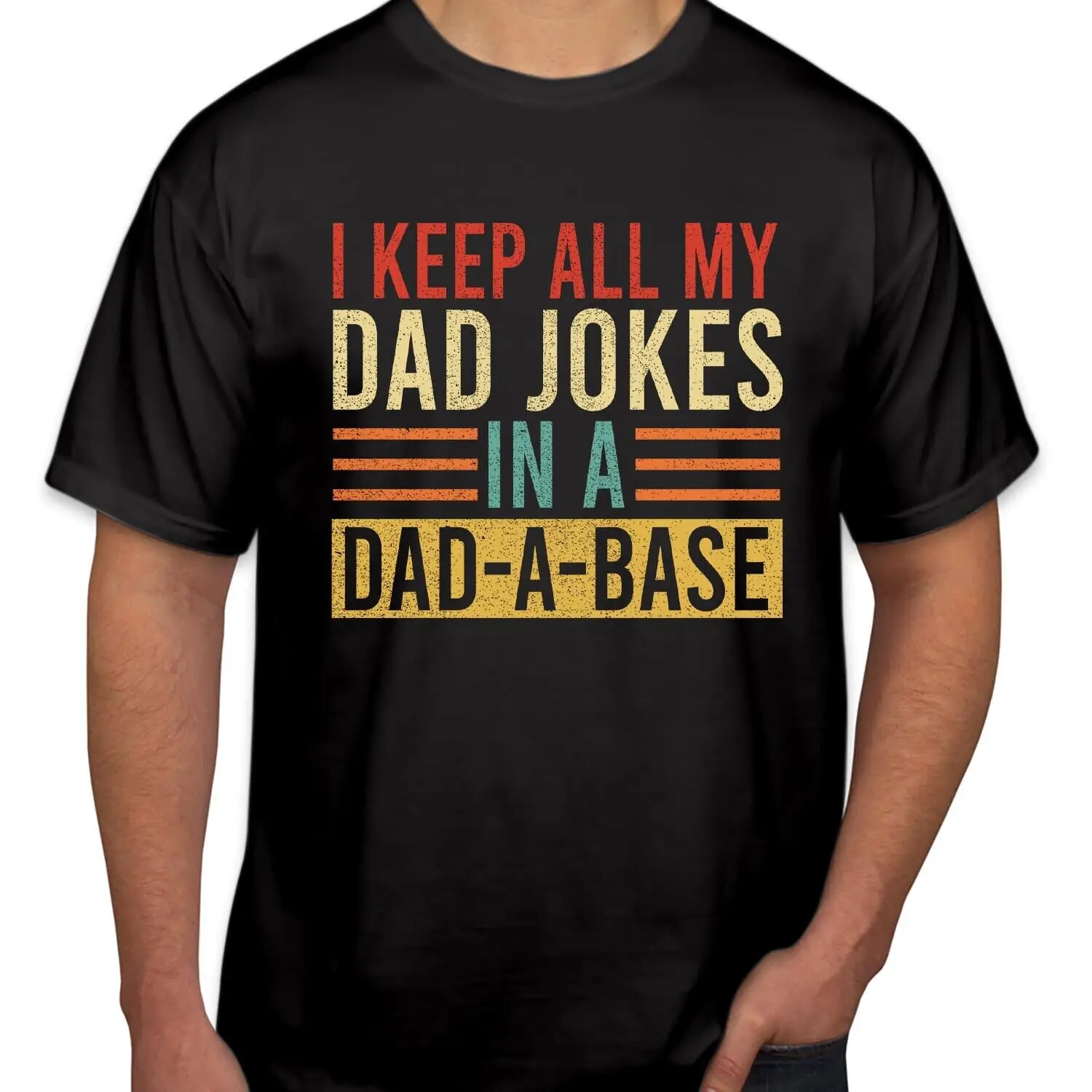 I Keep All My Dad Jokes in A Dad Base Funny Father's Day Birthday  Light up Christmas season outfits with T-Shirts