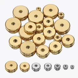 100pcs perline in acciaio inossidabile perline rotonde piatte Color oro perline distanziatrici allentate per gioielli collana braccialetto fai da te che fanno all'ingrosso