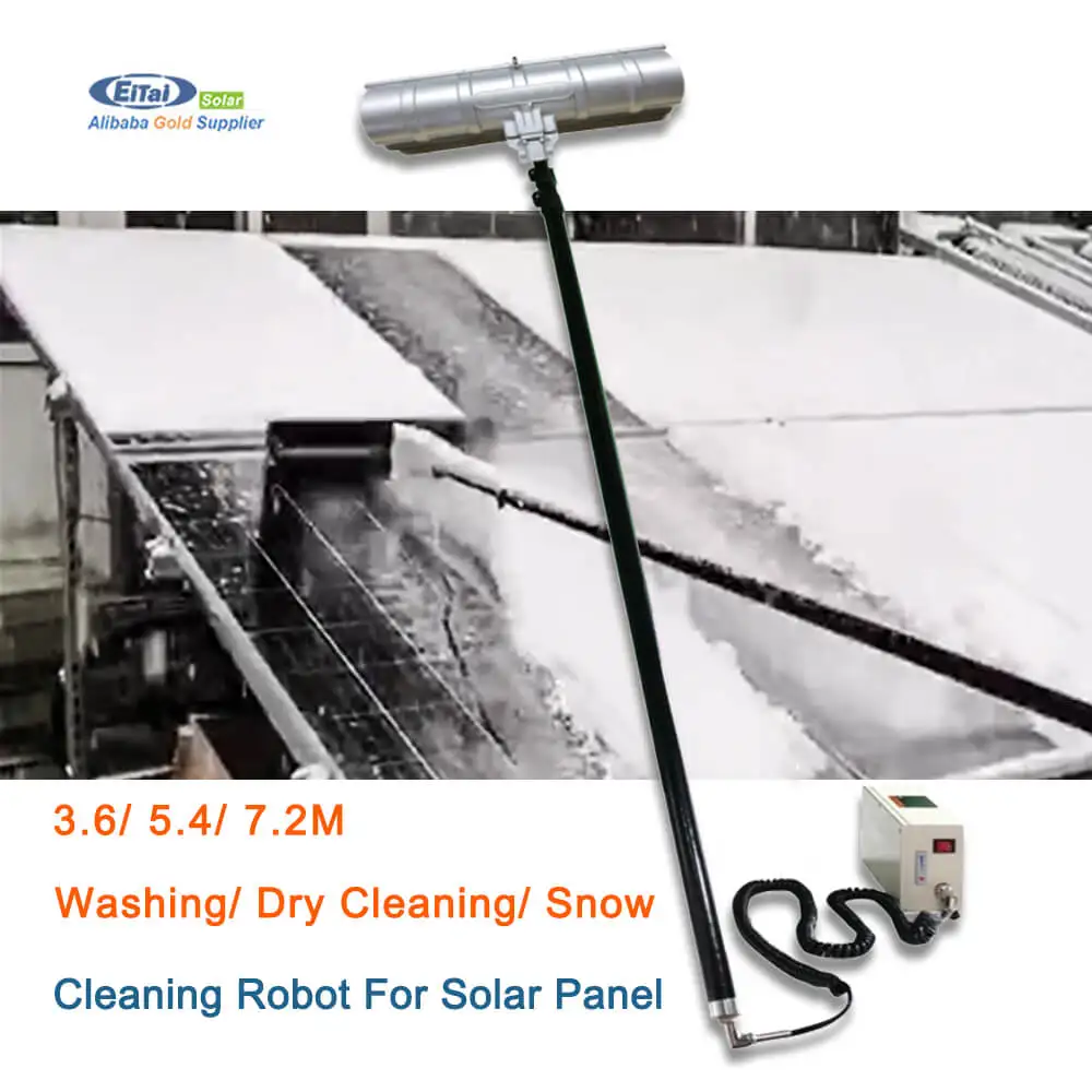 Automatic Small Solar Panel Cleaning Robot Machine 12V Low Voltage 3600mm 5400mm 7200mm Compact Design Dry Water Snow Cleaning