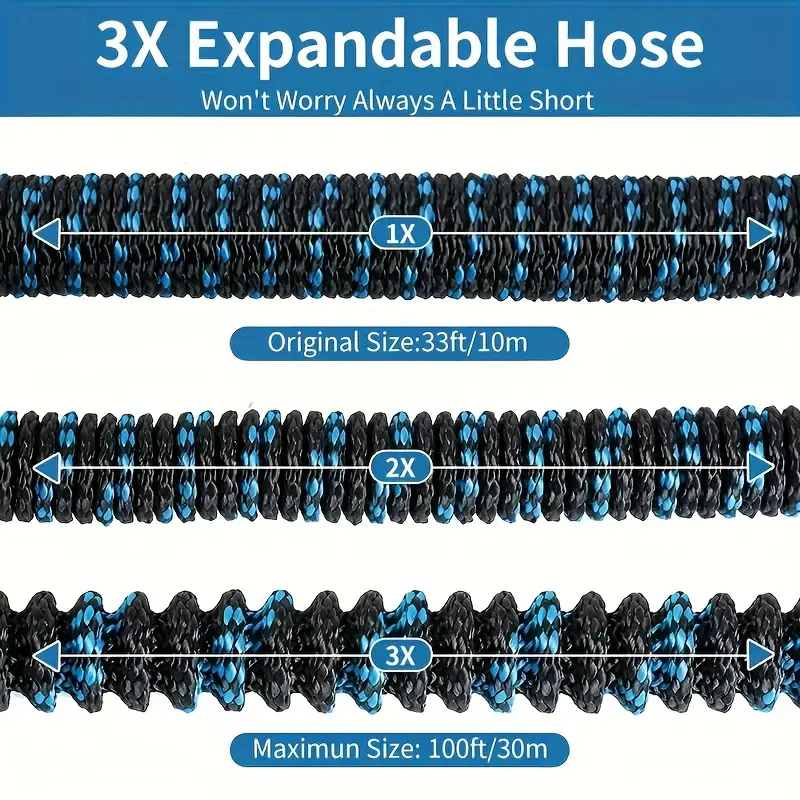 25/125FT Garden Hose Expandable Magic Water Pipe 8 Modes High-Pressure Water Gun, Garden Water Pipe, Car Washing Gun Spray ﻿