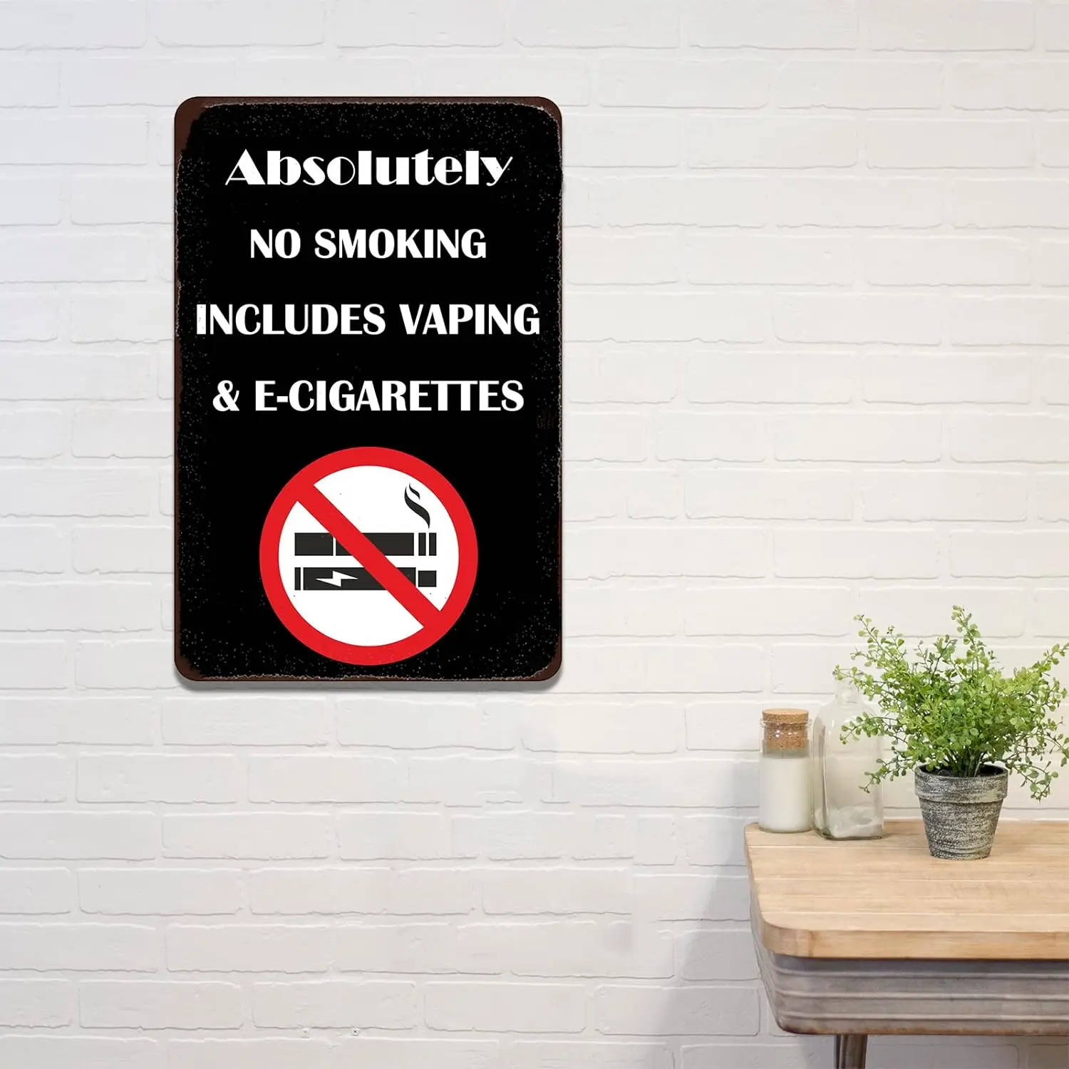 Funny No Smoking Sing No Smoking Includes Vaping & E-Cigarettes.Office Decoration for Home,Store,Office Building, Hotel