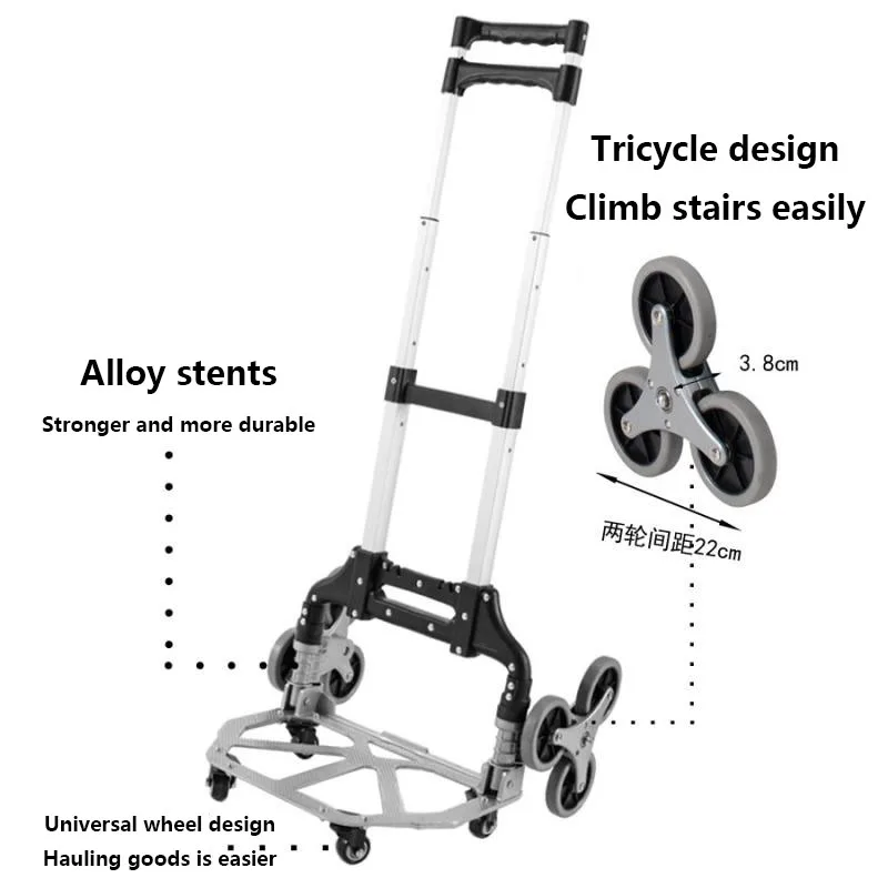 80Kg Hạng Nặng Có Thể Gập Lại Bánh Xe Đẩy Gấp Gọn Xe Tải Barrow Xe Đẩy Du Lịch Hành Lý Xe Đẩy Hàng Di Động Sử Dụng Nhà Leo Cầu Thang