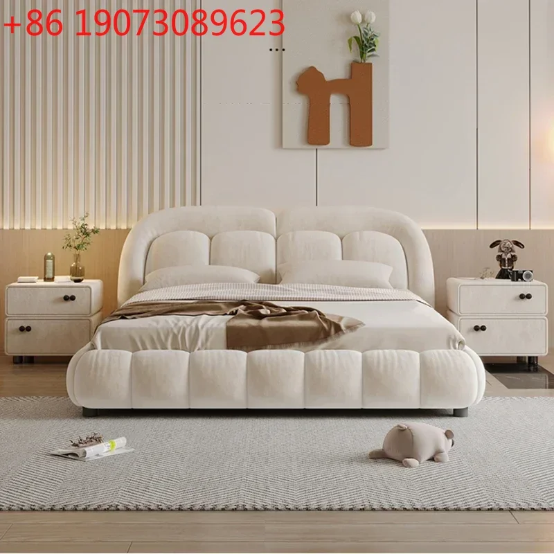 

White Soft Bed Modern Luxury Double Children King Size Wooden