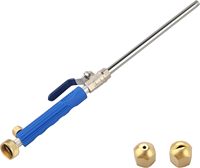 High Pressure Power Washer Wand Hydro Jet Water Hose Nozzle Watering Sprayer Cleaning Tool Wand Lance for Gutter Patio Car