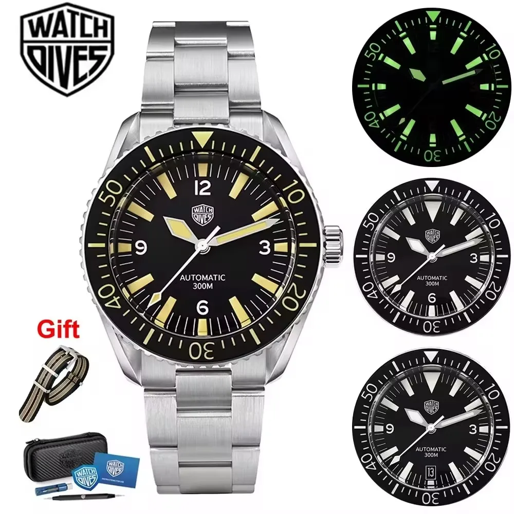 Watchdives WD1967 V2 Sharkmaster 300 Automatic Watch NH35 Movement Sapphire Domed Bubble Crystal 316L 300m Waterproof Watches