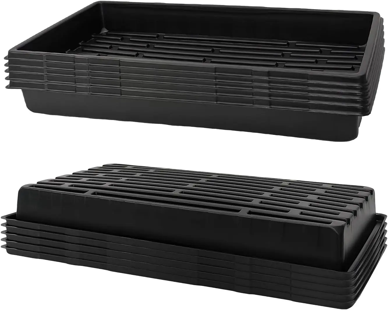 

10 Pack 1020 Trays, Extra Thick Heavy Duty Seed Starting Trays - No Holes, No Leak, Reusable Propagation Flats for Microgreens,
