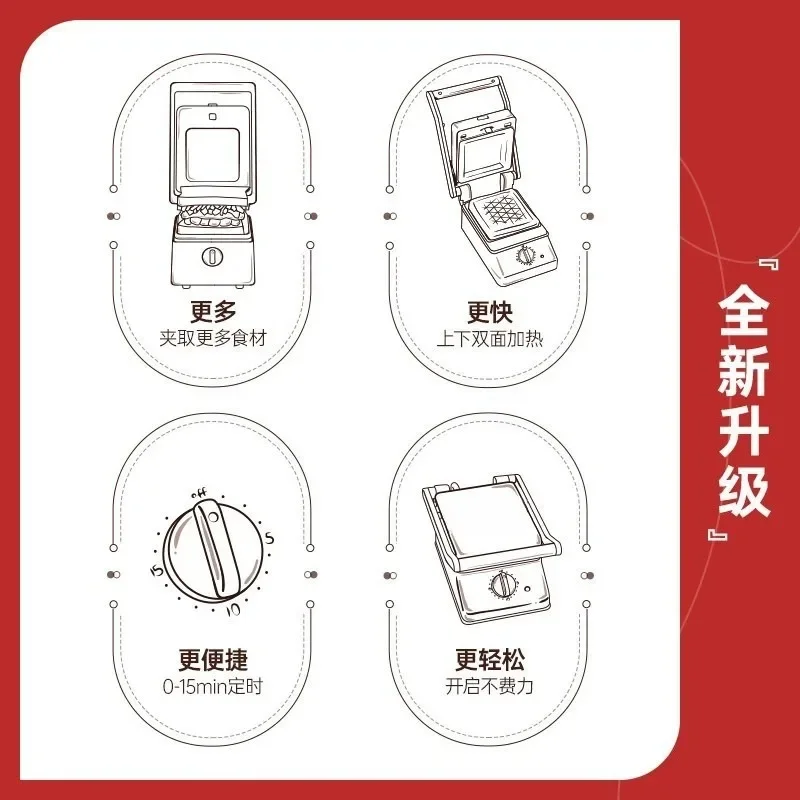 Panini machine Light food machine Household multi-function toast breakfast machine