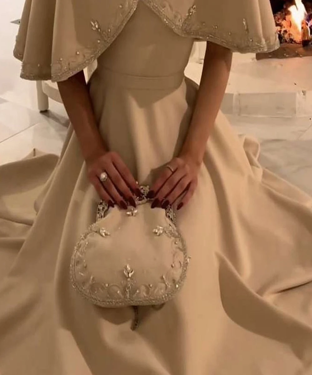 Jiayigong-vestido Midi drapeado con cuentas y volantes, traje de noche con cuello en V, a medida, para ocasiones, Arabia Saudita