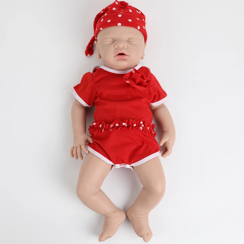 

IVITA WG1514 18inch Silicone Babies Dolls Girl Eyes Closed Alive Real Reborn Baby Soft Realistic Toys for Children with Clothes