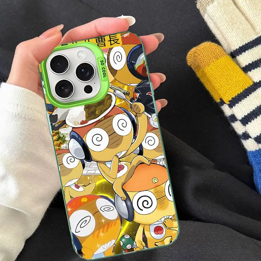 Casing Ponsel Keroro Frog Keren Untuk IPhone 17 16 15 14 13 12 11 Pro Max Plus Warna Perak