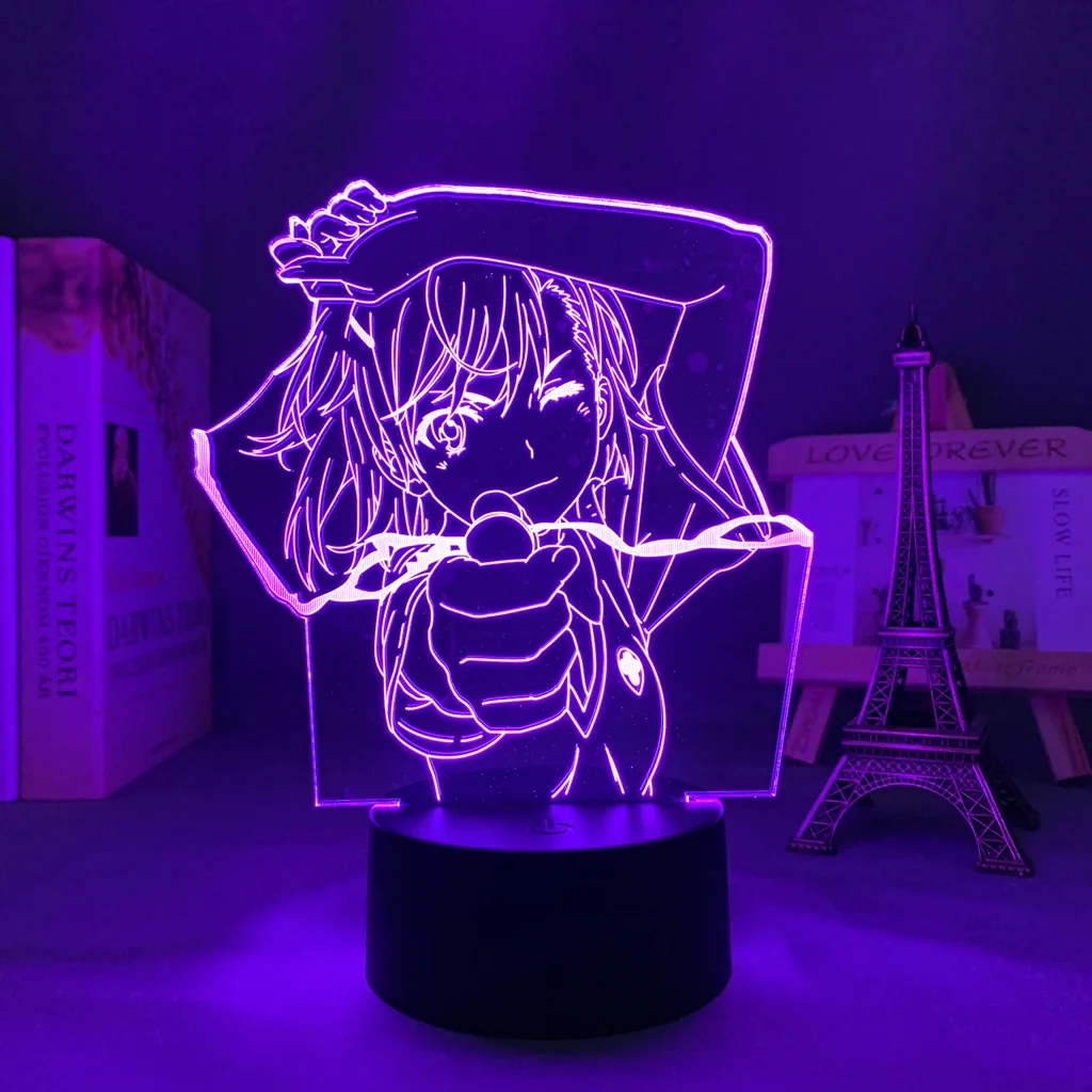 3d Led Lamp Anime A Certain Scientific Railgun Misaka Mikoto Figure for Bedroom Decorative Nightlight Birthday Gift Night Light