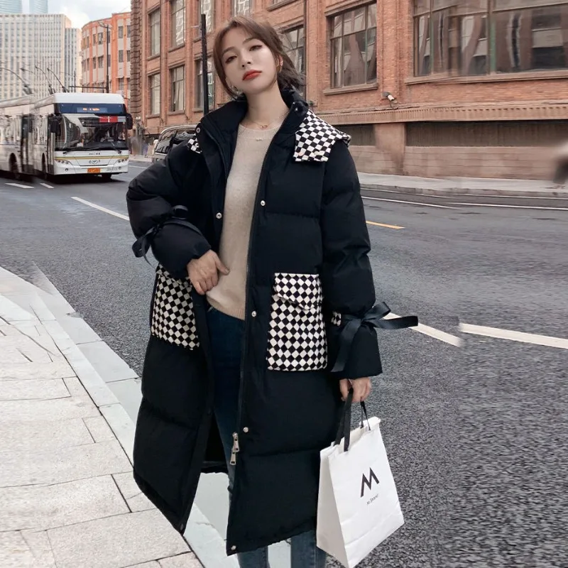 Women's Clothing Winter Warm Jacket New Thicken Down Cotton Jacket Long Coat Hooded Casual Fashion Loose Mid-length Outerwear