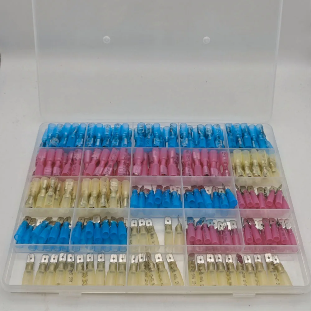 

240 PCS Heat Shrink Spade Connectors Kit 22-10 AWG Female and Male Spade Terminlas Quick Disconnect Insulated Crimp Connectors