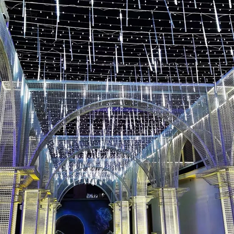 

Meteor Shower LED Light String Solar Tree Decorative Hanging Light Waterproof Colorful Lantern 50CM 8-Pack Solar Model