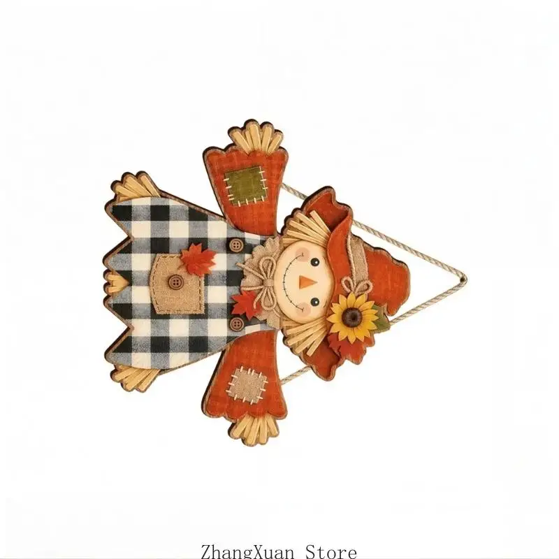 Fall Scarecrow Wooden Door Decoration Pumpkin Sign For Farmhouses Home 3XUFMöbel & Wohnen, Dekoration, Schilder & Tafeln! – Detail 9