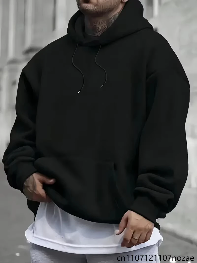 Fleece Men's Women Oversize Casual Sweatshirt Hoodies Couple Unisex Pullover Autumn Winter Loose Cotton Sport Hoody Clothing Top